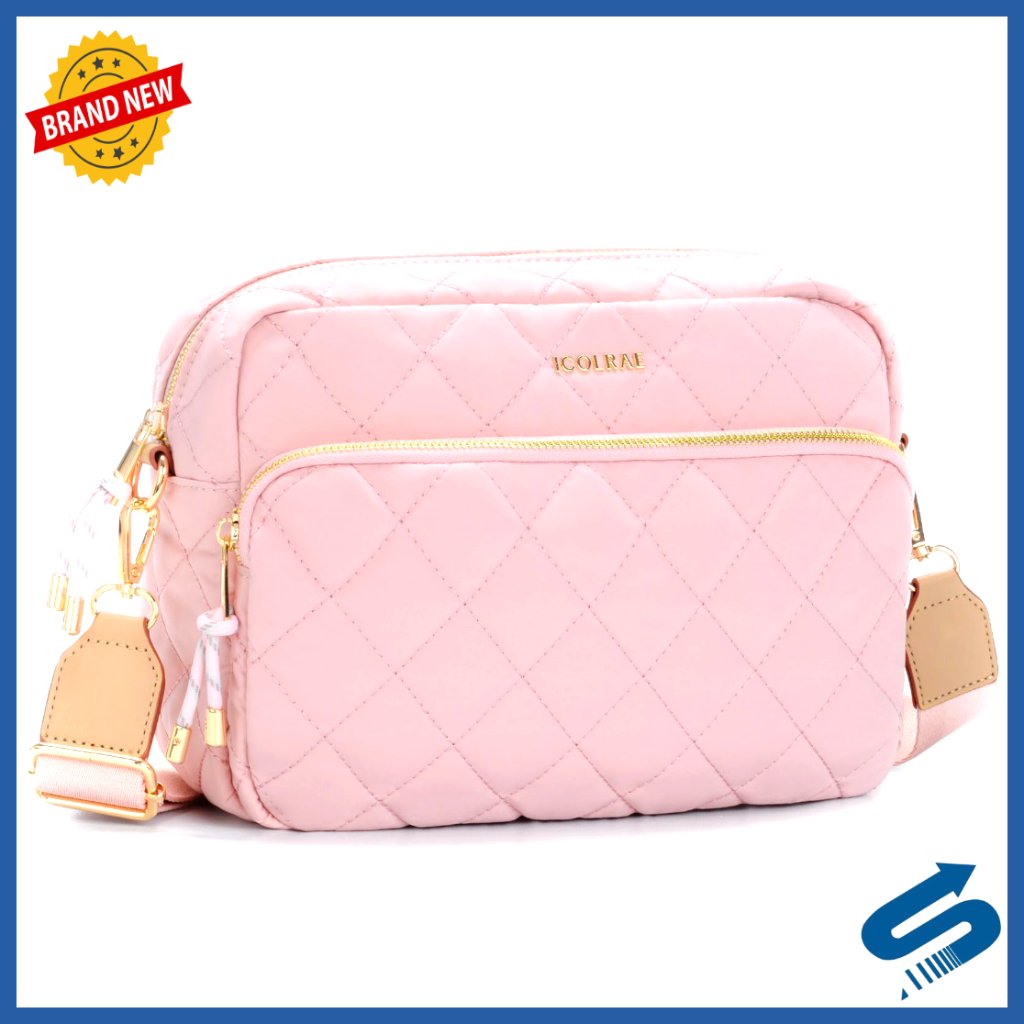 Quilted Puffer Crossbody Bag Nylon Lightweight Waterproof Adjustable Strap